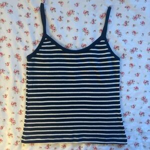 Brandy Melville Navy and White Striped Camisole